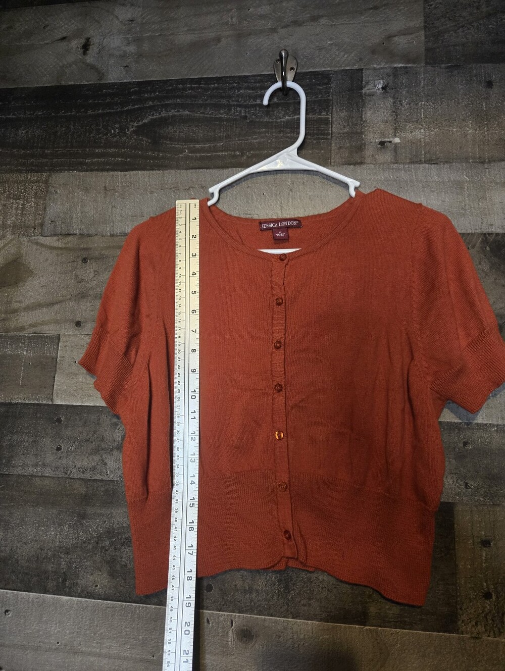 Jessica London Cropped Short Sleeve Cardigan - Picture 6 of 7